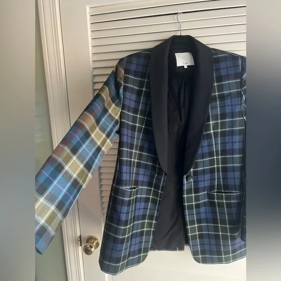 TIBI oversized wool plaid blazer prefall 2018